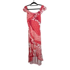 NWOT Betsey Johnson La Napoule English Roses Patchwork Ruffled High-Low Midi